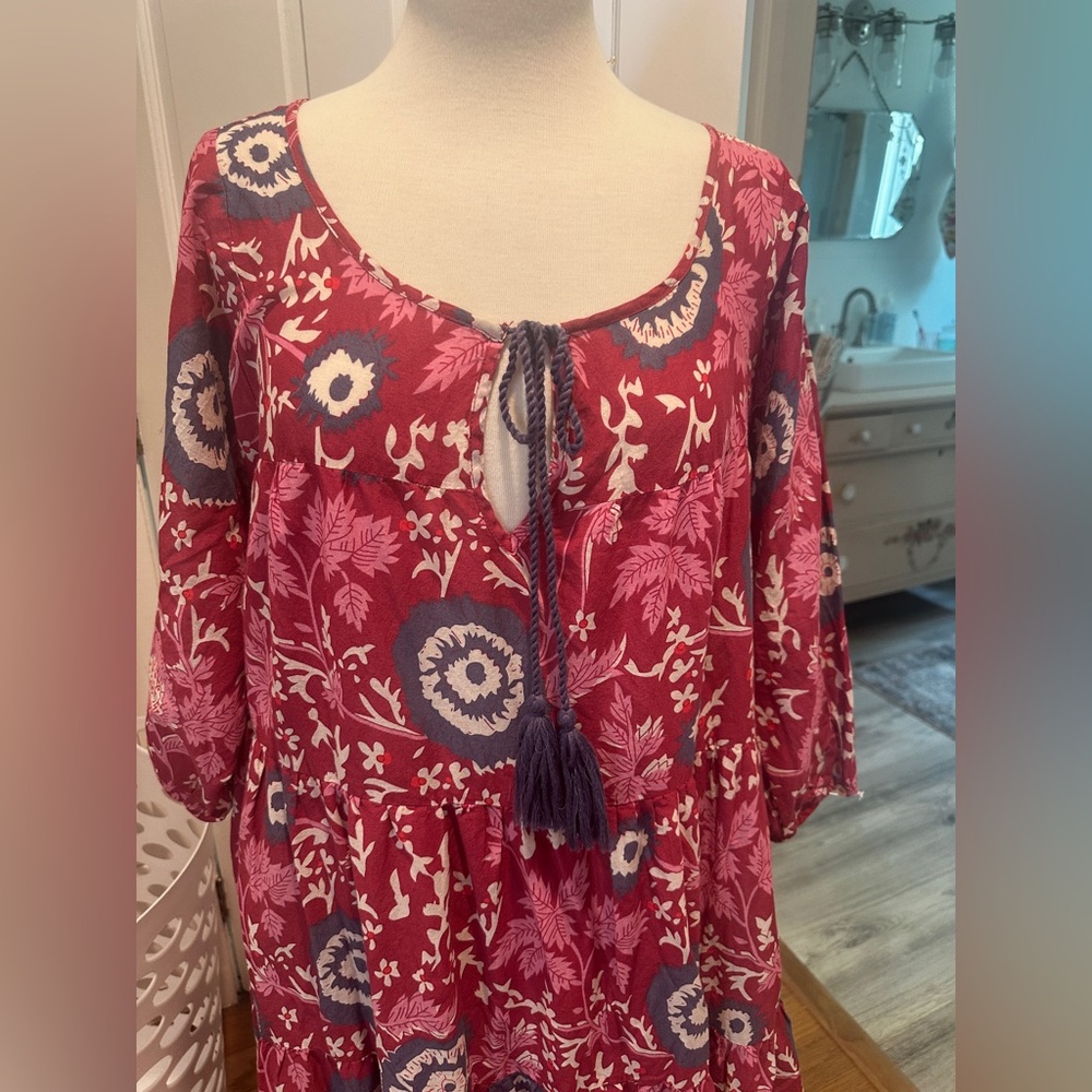 Floral Red and pink Boho maxi dress - Picture 2 of 9